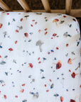 Cotton Muslin Crib Sheet - Mushrooms