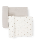 Stretch Knit Swaddle Blanket 2 Pack - Grey Cross