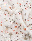 Cotton Muslin Swaddle Blanket - Mushrooms