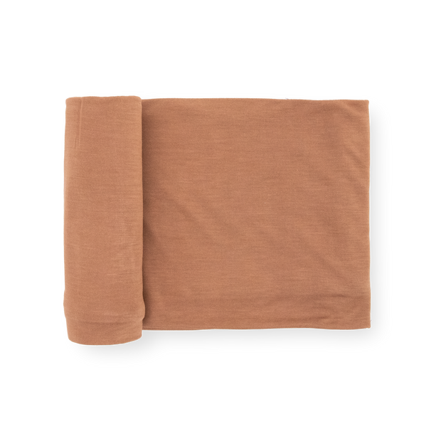 Stretch Knit Swaddle Blanket - Terracotta
