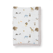 Cotton Muslin Baby Quilt - Party Animals