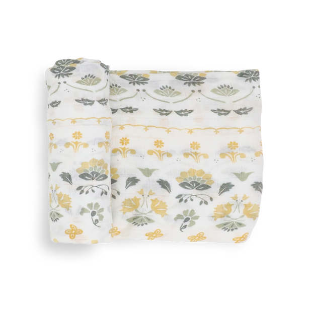 Deluxe Muslin Swaddle Blanket - Heirloom Floral