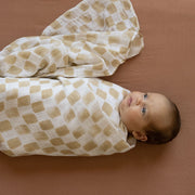 Cotton Muslin Swaddle Single - Adobe Checker