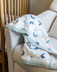 Cotton Muslin Baby Quilt - Peacock