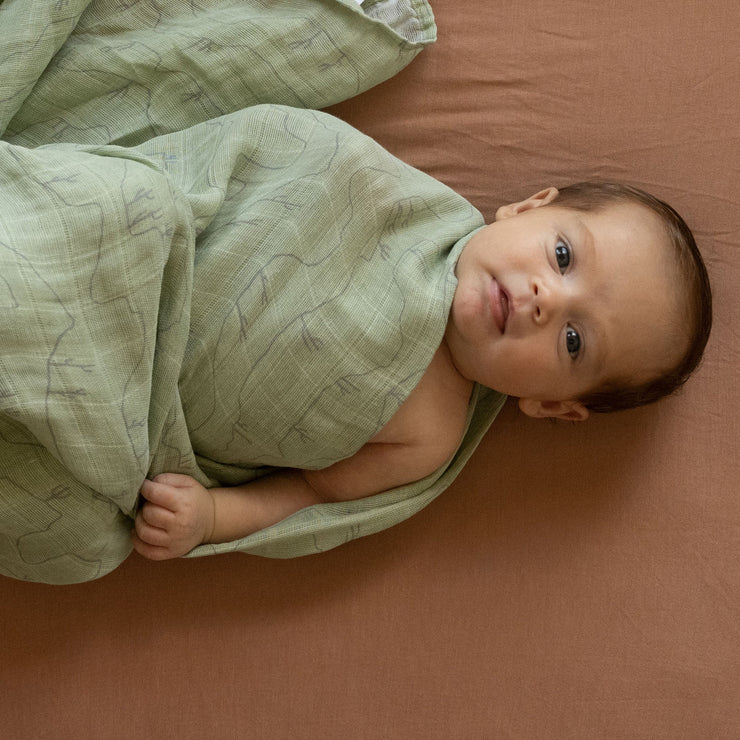 Cotton Muslin Swaddle Single - Cactus Lines