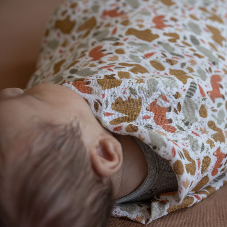 Cotton Muslin Swaddle Single - Fall Friends