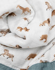 Organic Cotton Muslin Baby Quilt - Animal Crackers