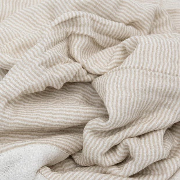 Organic Cotton Muslin Baby Quilt - Sand Stripe