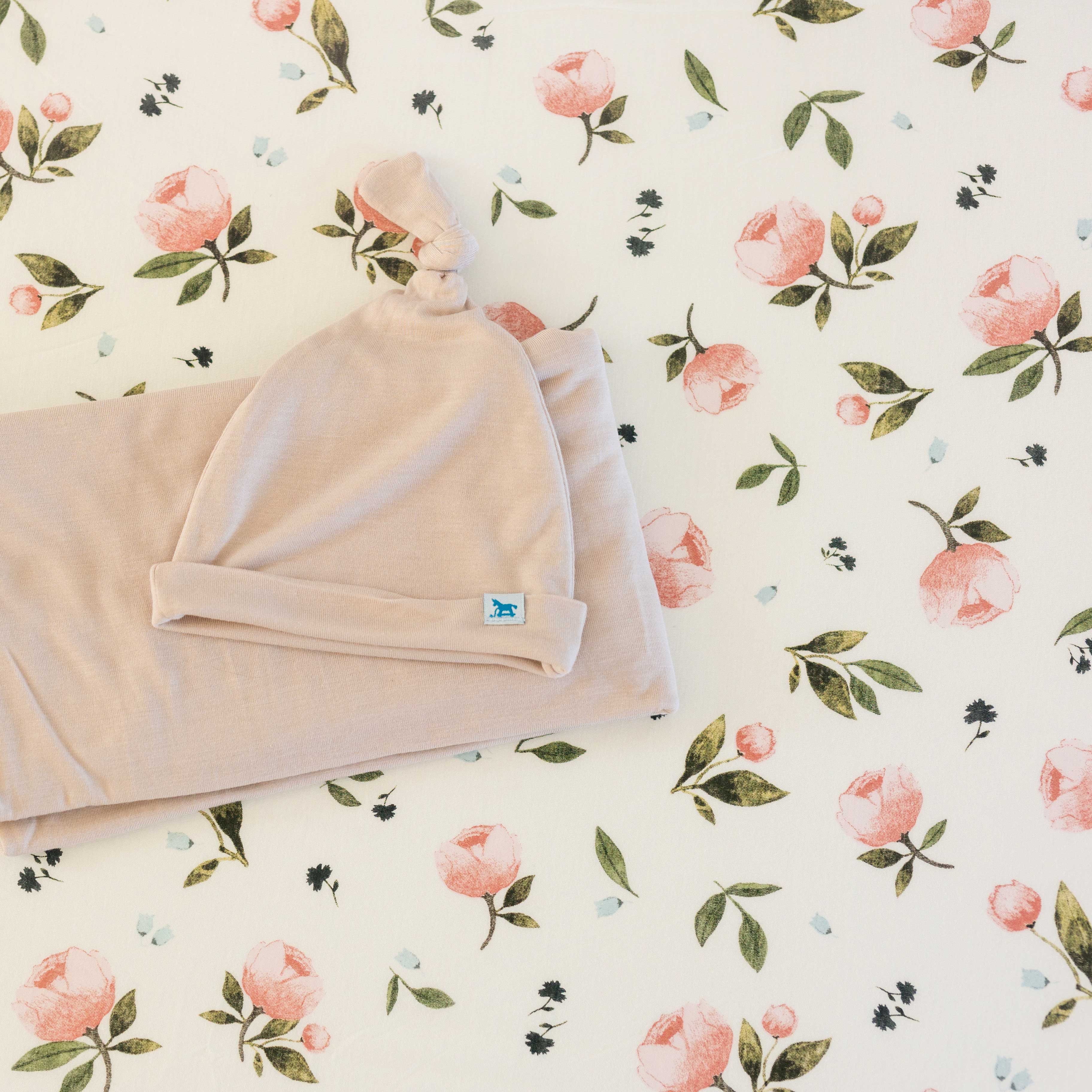 Stretch Knit Crib Sheet Watercolor Rose