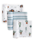 Cotton Muslin Swaddle Blanket 3 Pack - Bison