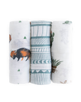 Cotton Muslin Swaddle Blanket 3 Pack - Bison