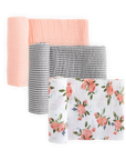 Cotton Muslin Swaddle Blanket 3 Pack - Watercolor Roses