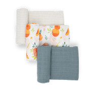 Cotton Muslin Swaddle Blanket 3 Pack - Georgia Peach 2