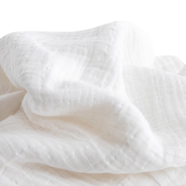 Cotton Muslin Swaddle Blanket - White