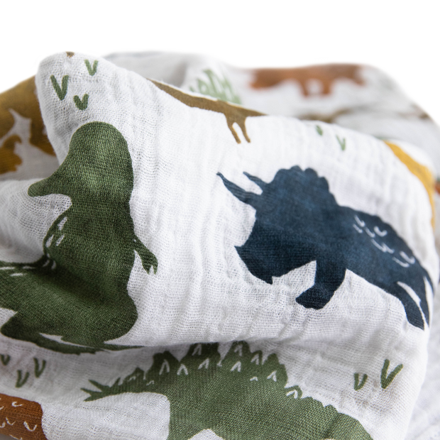 Cotton Muslin Swaddle Blanket - Dino Friends