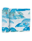 Cotton Muslin Swaddle Blanket - Surf