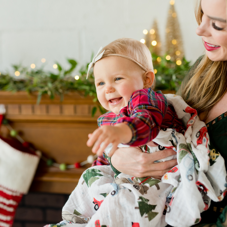 Cotton Muslin Swaddle Blanket - Holiday Haul