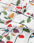 Cotton Muslin Swaddle Blanket - Christmas Bulbs