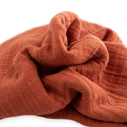 Cotton Muslin Swaddle Blanket - Rust