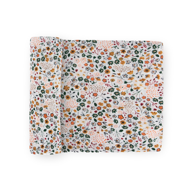 Cotton Muslin Swaddle Blanket - Pressed Petals