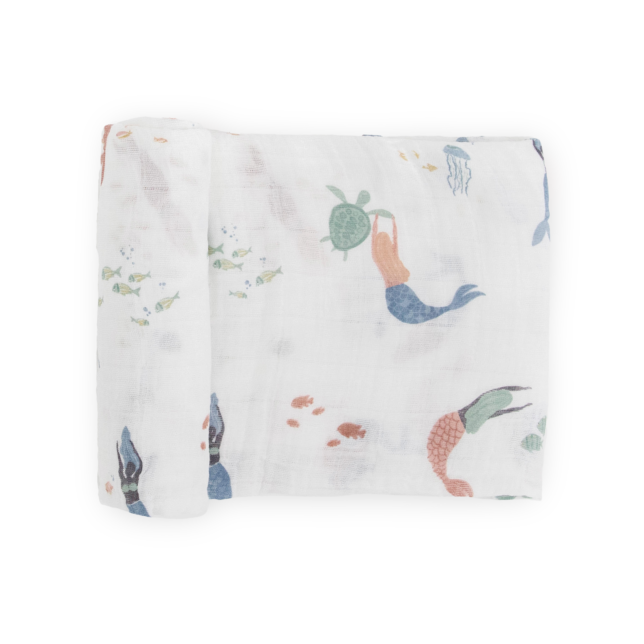 Cotton Muslin Swaddle Blanket - Mermaids