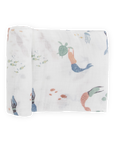 Cotton Muslin Swaddle Blanket - Mermaids