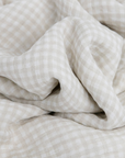 Cotton Muslin Swaddle Blanket - Tan Gingham