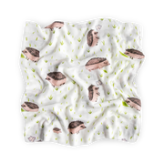 Deluxe Muslin Swaddle Blanket 2 Pack - Charcoal Hedgehog