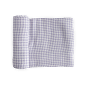Deluxe Muslin Swaddle Blanket - Lavender Gingham