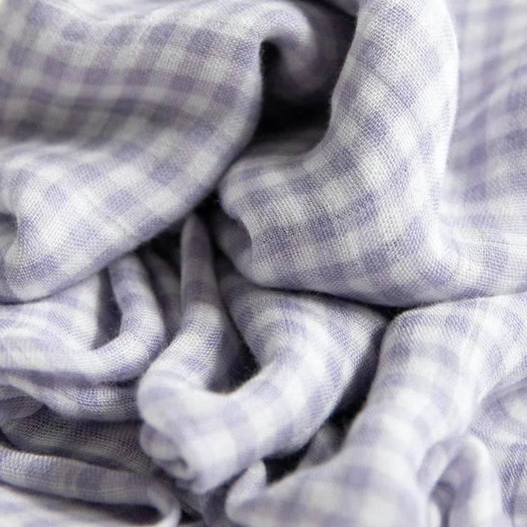 Deluxe Muslin Swaddle Blanket - Lavender Gingham