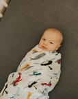 Deluxe Muslin Swaddle Blanket - Air Show