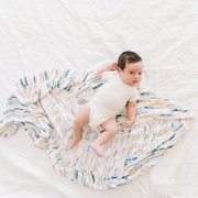 Deluxe Muslin Swaddle Blanket - Weston Stripe