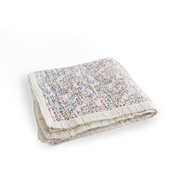 Cotton Muslin Quilted Throw - Pressed Petals