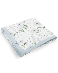 Deluxe Muslin Quilted Throw - Blue Windflower