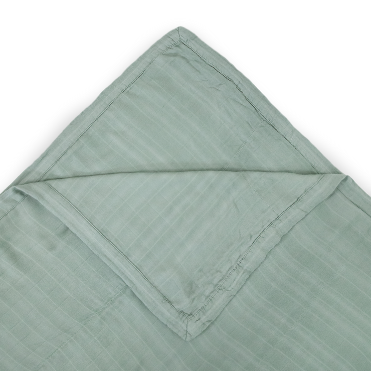 Deluxe Muslin Quilted Throw - Sage