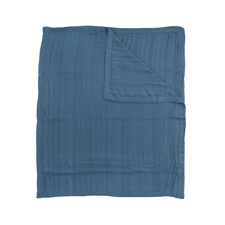 Deluxe Muslin Quilted Throw - Blue Dusk