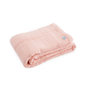 Cotton Muslin Baby Quilt - Rose Petal