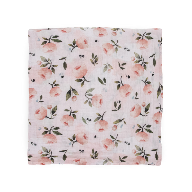 Organic Cotton Muslin Swaddle Blanket 2 Pack - Watercolor Floret