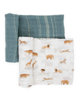 Organic Cotton Muslin Swaddle Blanket 2 Pack - Animal Crackers