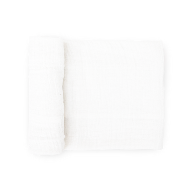 Organic Cotton Muslin Swaddle Blanket - White