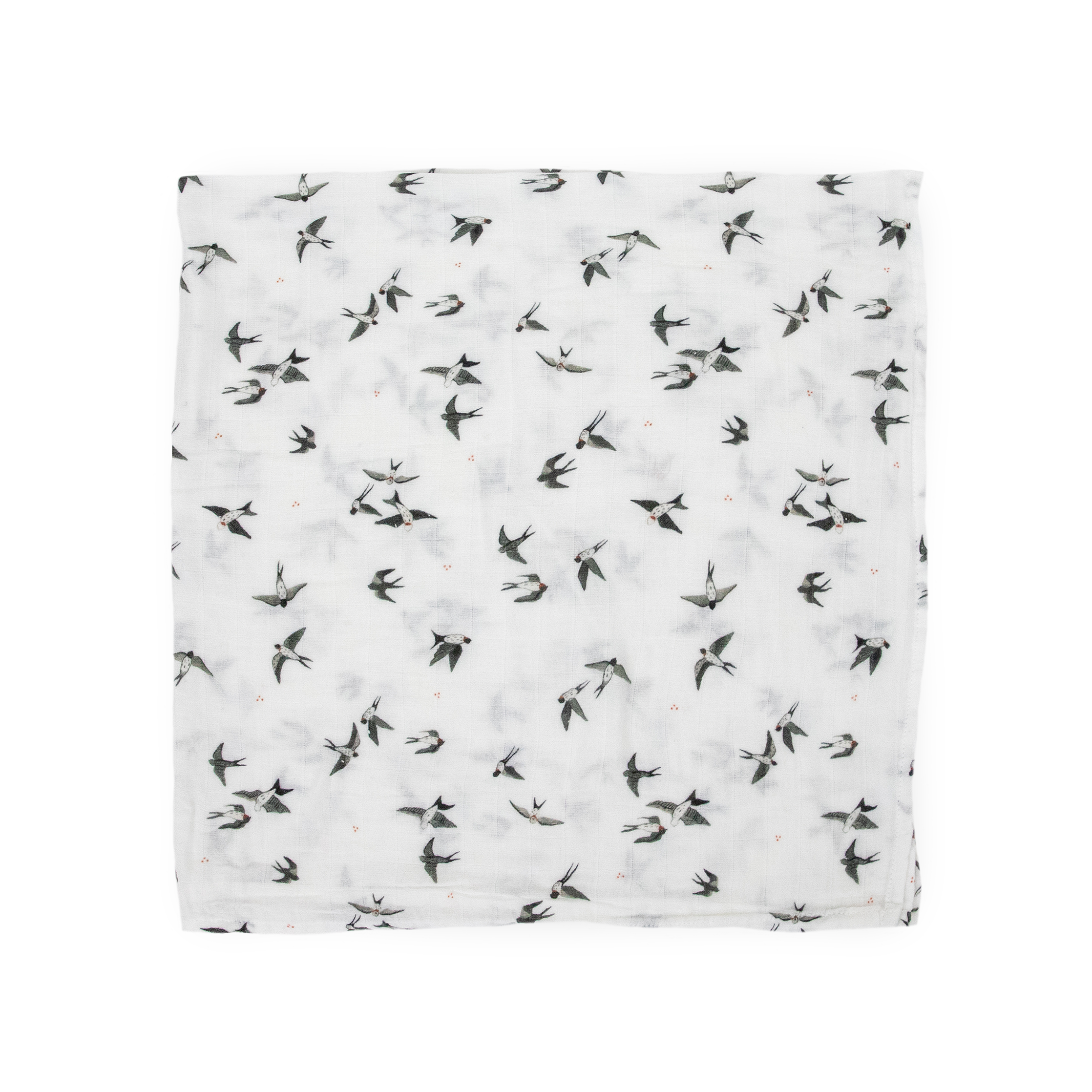 Organic Cotton Muslin Swaddle Blanket - Swallows