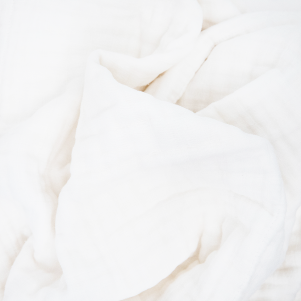 Organic Cotton Muslin Baby Quilt - White