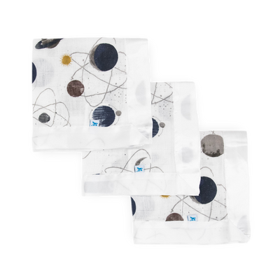Cotton Muslin Security Blanket 3 Pack - Planetary