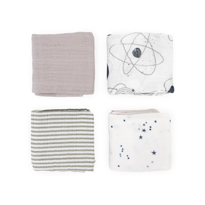 Cotton Muslin Squares 4 Pack - Planetary