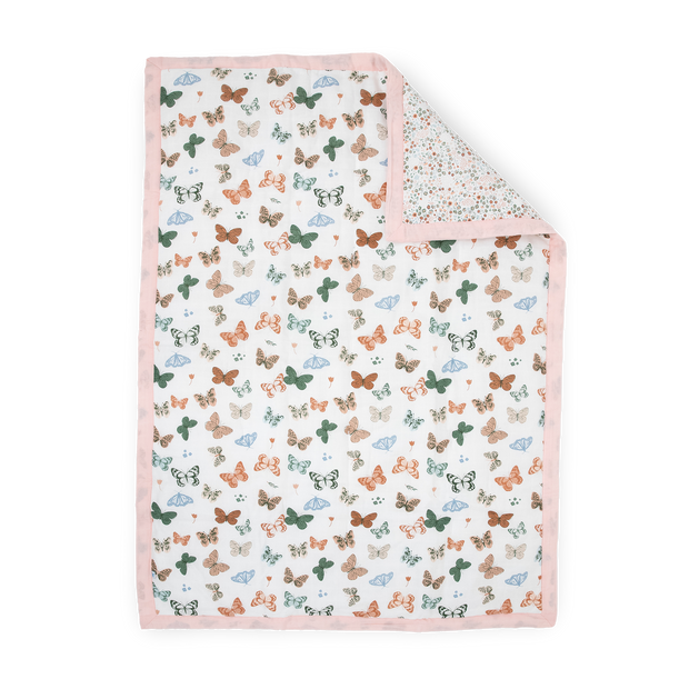 Cotton Muslin Toddler Comforter - Butterflies
