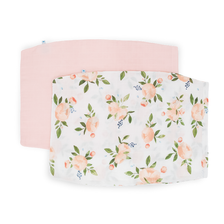 Cotton Muslin Pillowcase 2 Pack - Watercolor Roses Grande