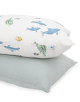 Cotton Muslin Pillowcase 2 Pack - Whales