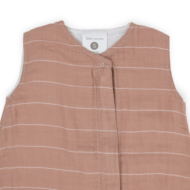 Cotton Muslin Sleep Bag - Mauve Stripe