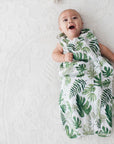 Cotton Muslin Sleep Bag - Tropical Leaf