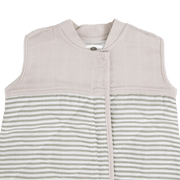 Cotton Muslin Quilted Sleep Bag - Grey Stripe